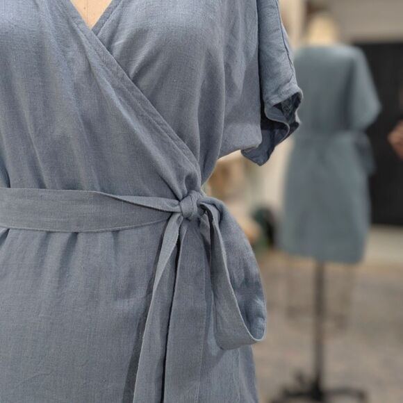 Mimosa Linen Wrap Dress - Picture 6 of 9
